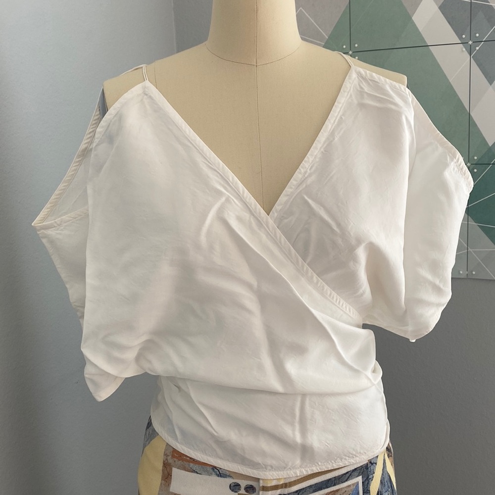 Helmut Lang White Wrap Around Top